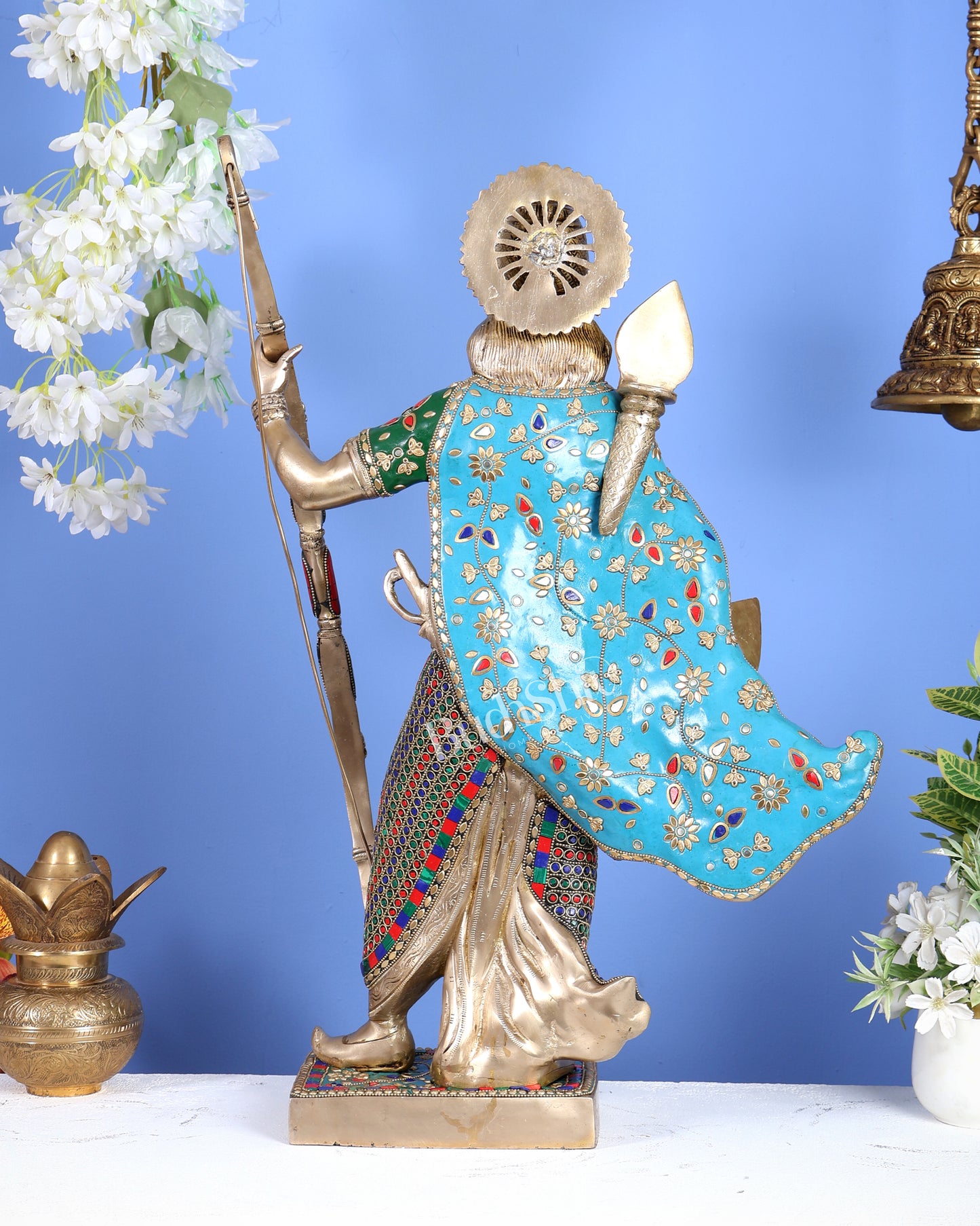 Handcrafted Brass Lord Rama Statue with Bow and Arrow – 26 Inch