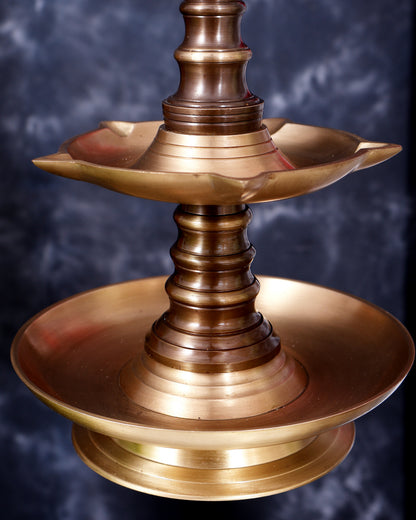 Brass Kerala Hanging Lamp — Double Layer