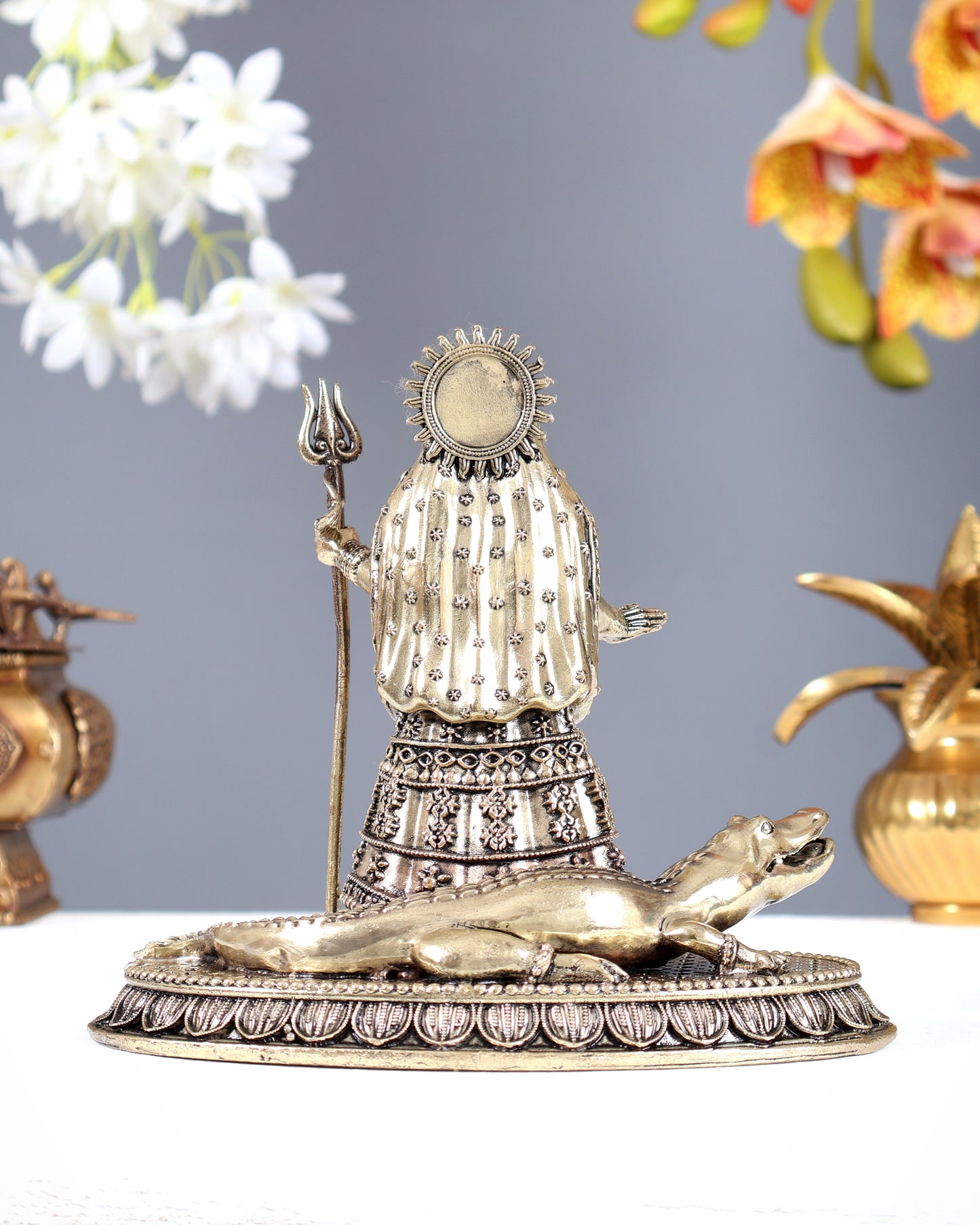 Brass Superfine Khodiyar Maa Idol – Sacred Hindu Goddess Murti for Home Temple (6.5 Inches)