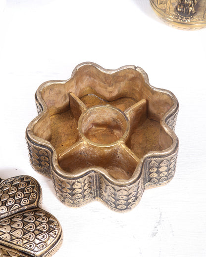 Beautiful Brass Multipurpose Masala, Jewellery, Treasure Box 8.5 inch
