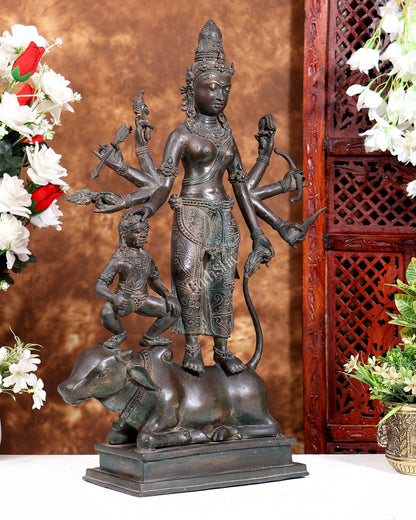 Balinese Durga Statue in Antique Patina 22 inch tall