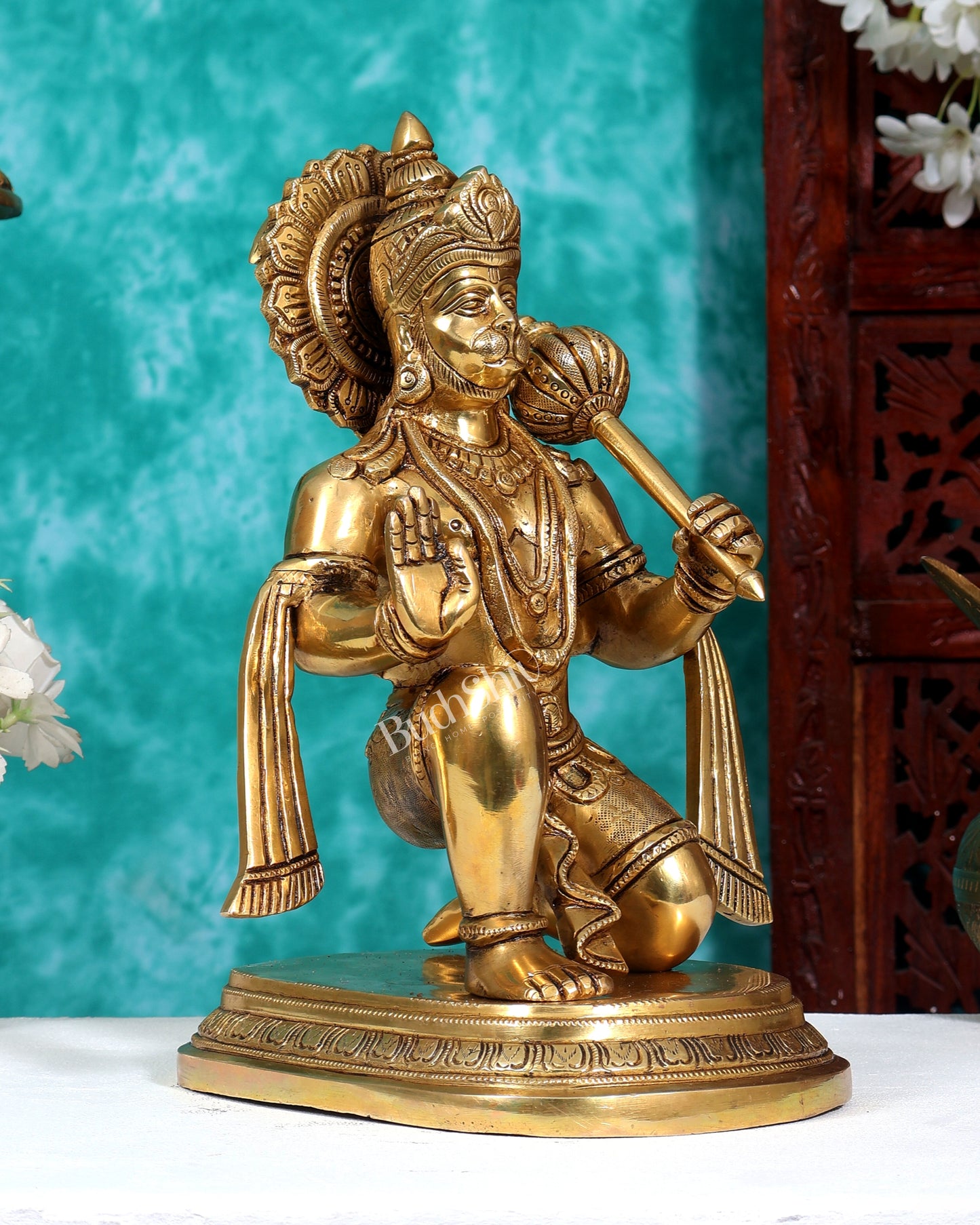 Pure Brass Lord Hanuman Statue 12 inch enhanced carvings