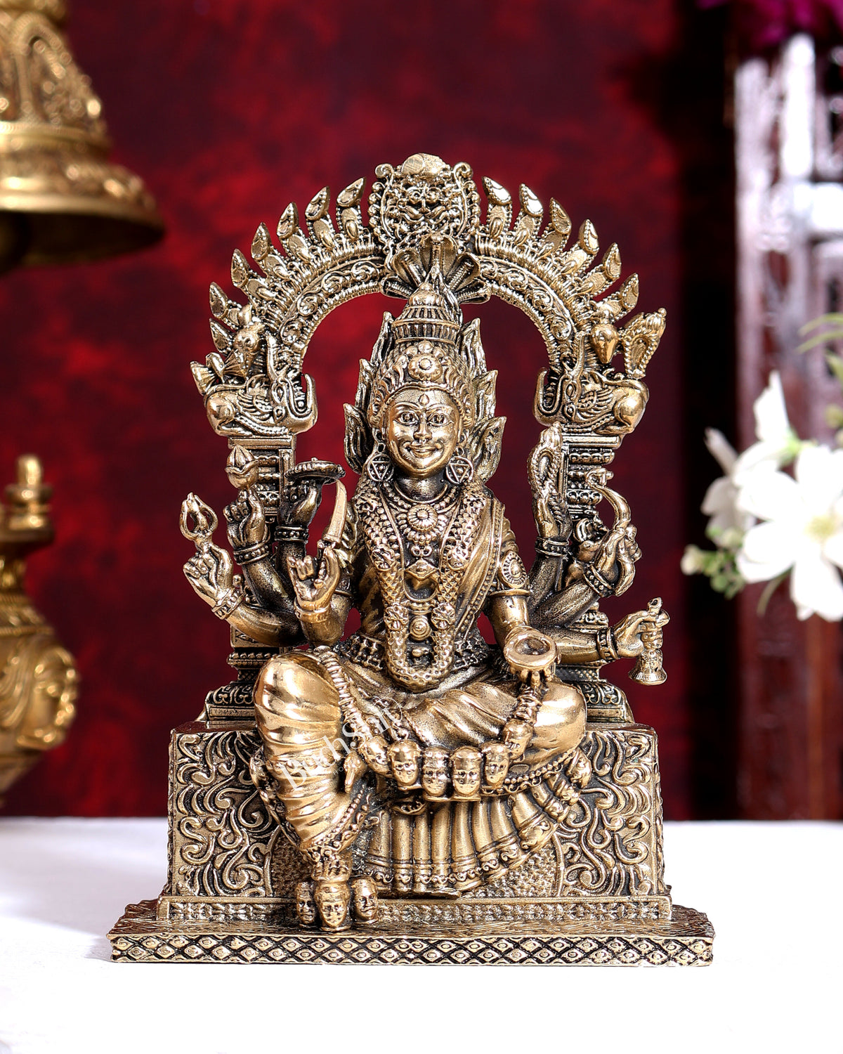 Brass Superfine Mariamman Idol – Hollow Casted 6 inch