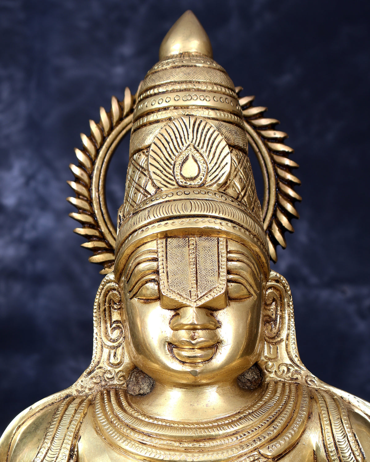 Brass Tirupati Balaji with Bhudevi and Sridevi — Idol Set 30 inch