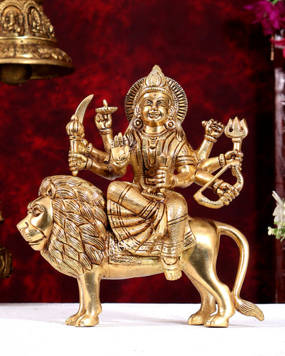 Brass Durga ambe ma idol 8.5" heavy
