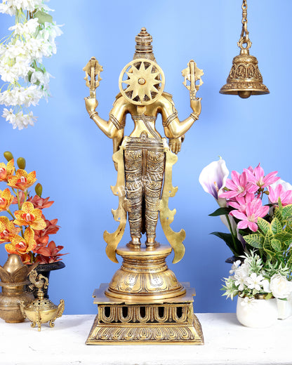 Brass Tirupati Balaji Statue – Finely Handcrafted Lord Venkateswara Sculpture (30 Inches)