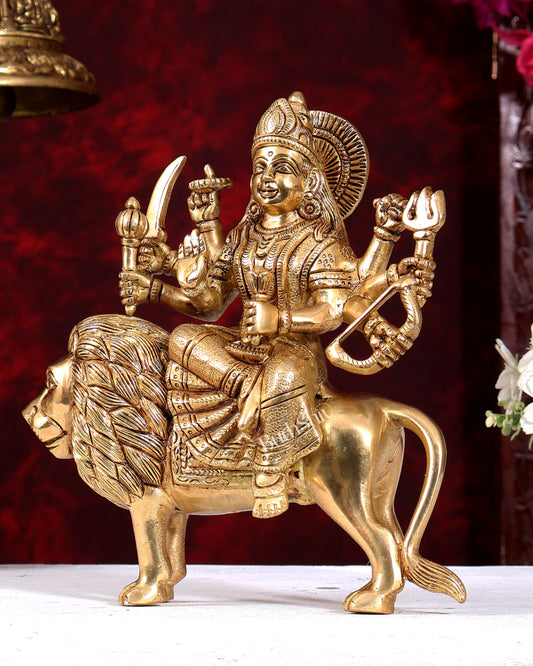 Brass Durga ambe ma idol 8.5" heavy
