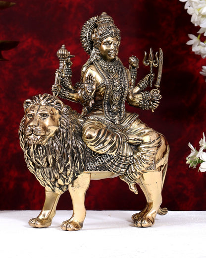Superfine Brass Durga ambe Mata Idol 12 inch