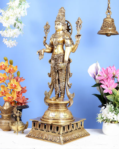 Brass Tirupati Balaji Statue – Finely Handcrafted Lord Venkateswara Sculpture (30 Inches)