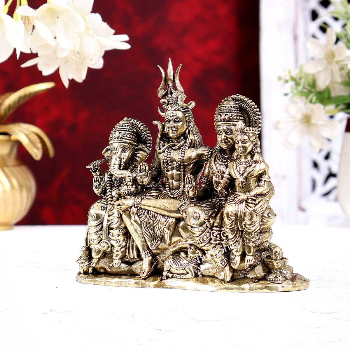 Brass Superfine Shiv Parivar Idol 4 inch
