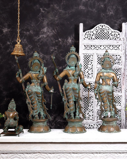Pure Bronze Ramar Set (Ram Darbar) – Vintage Chola Patina 29", 85 kgs