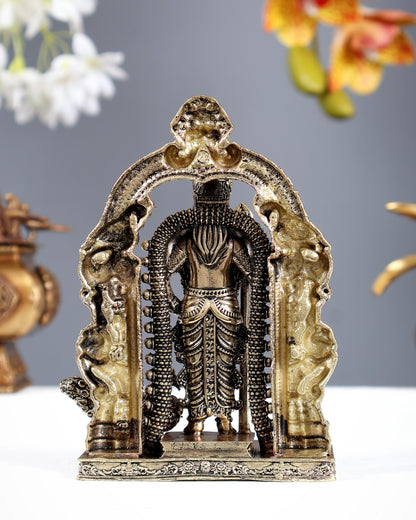 Brass Superfine Murugan Subramanya Swamy Idol with Prabhavali – Intricate Kartikeya Statue (5 Inches)