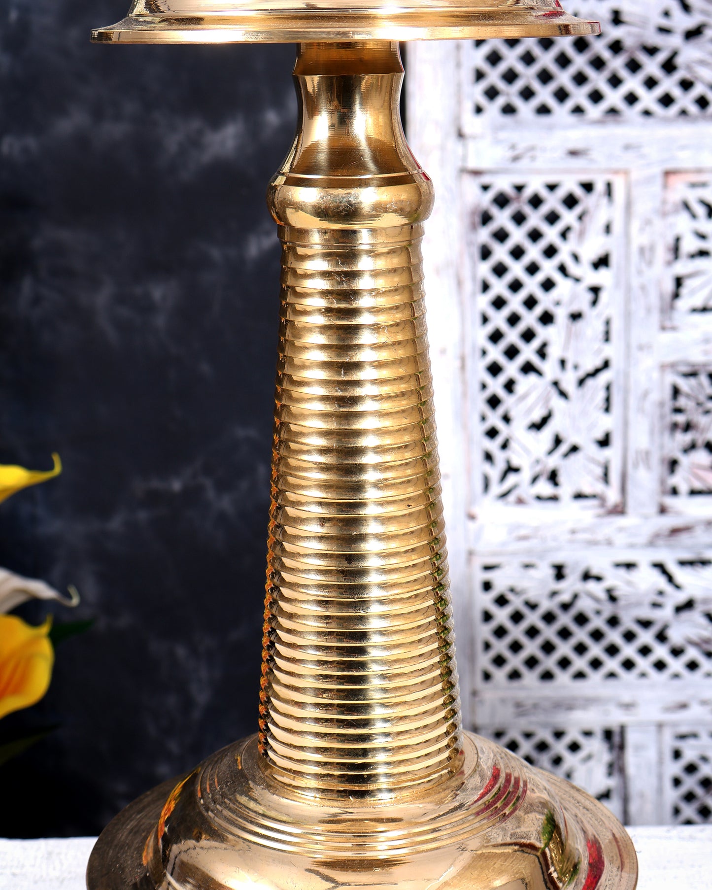 Brass Kerala Lamp Nilavilakku — Traditional Diya 24 inch