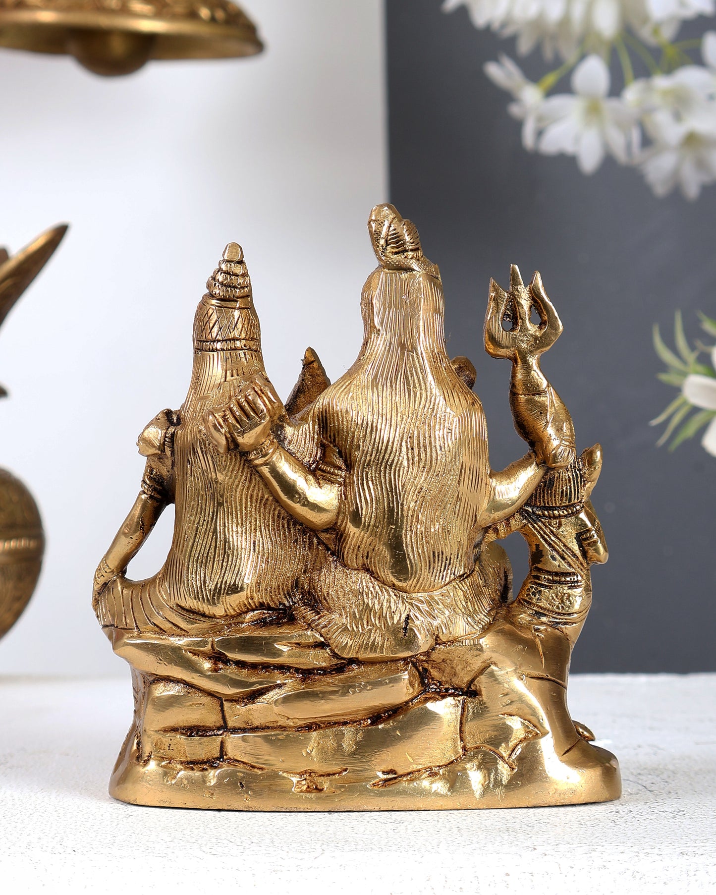 Handcrafted Brass Lord Shiva Parivaar Idol 6 inch enhanced carvings