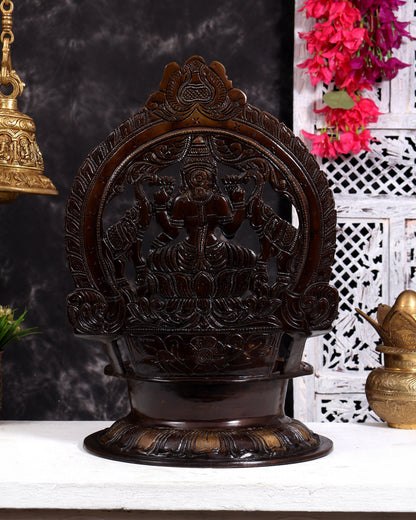 Brass Gajalakshmi oil Lamp large kamatchi vilakku - 17 Inch dual tone