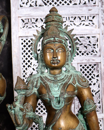 Pure Bronze Ramar Set (Ram Darbar) – Vintage Chola Patina 29", 85 kgs
