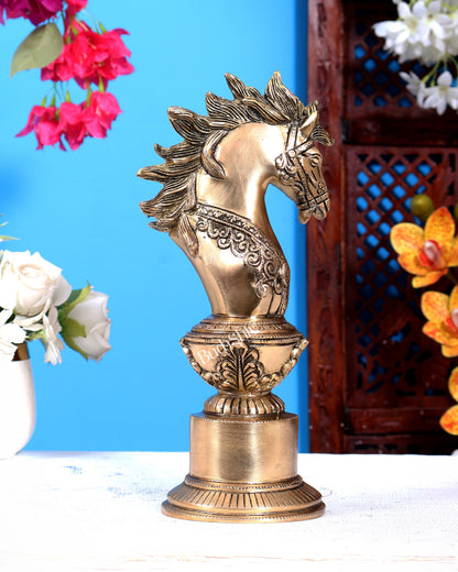 Brass Chess Knight Horse Showpiece for Vastu 10 inch