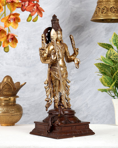 Pure Brass Kartikeya Murugan Swamy Statue – 14” dual tone