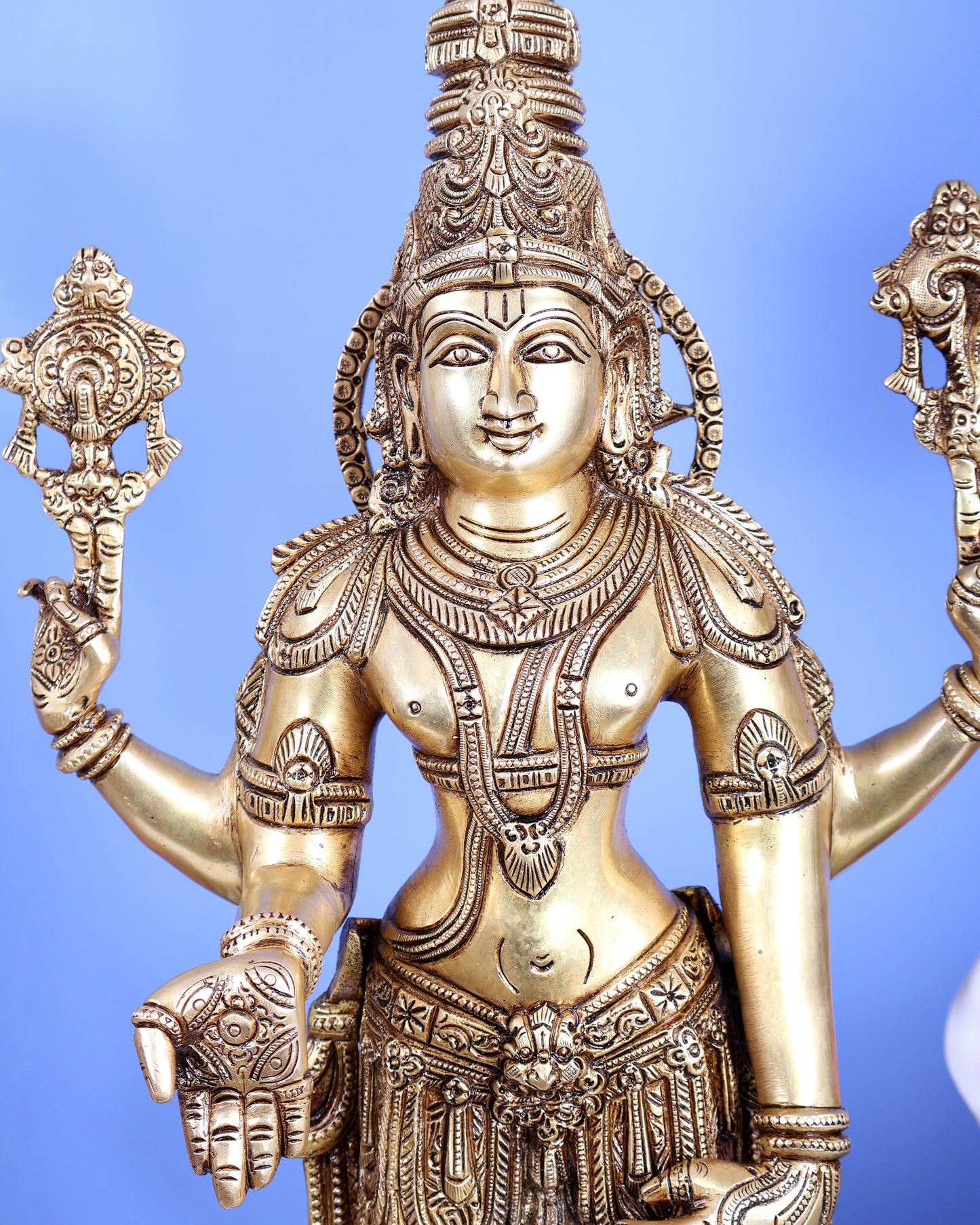 Brass Tirupati Balaji Statue – Finely Handcrafted Lord Venkateswara Sculpture (30 Inches)