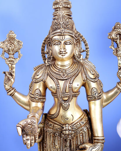 Brass Tirupati Balaji Statue – Finely Handcrafted Lord Venkateswara Sculpture (30 Inches)
