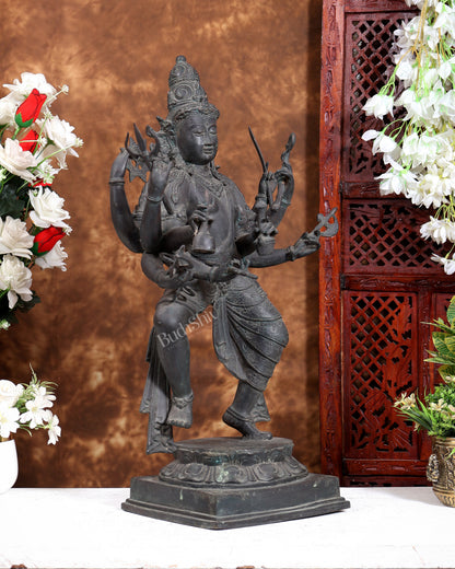 Bronze Dancing Shiva Tandava Balinese Sculpture – Nataraja Cosmic Dance Artefact 23 inch