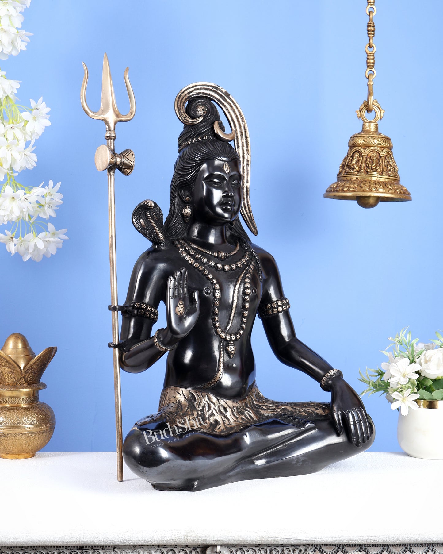 Lord Shiva Brass Idol gangadhar - 20" black edition