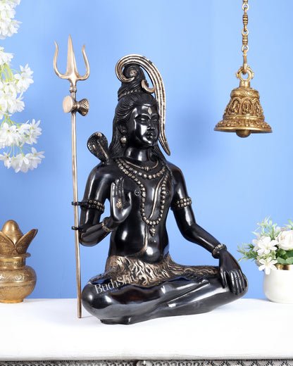 Lord Shiva Brass Idol gangadhar - 20" black edition