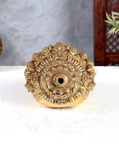 Brass Mahaganapati Shankh – Intricately Detailed Auspicious Lord Ganesha Conch Sculpture 8.5 inch