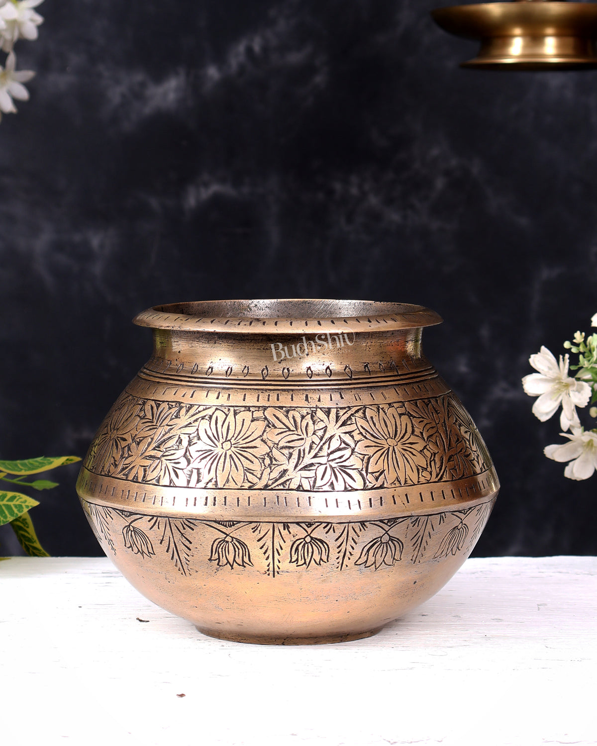 Vintage Brass Planter/Pot — Handcrafted 6.5 inch
