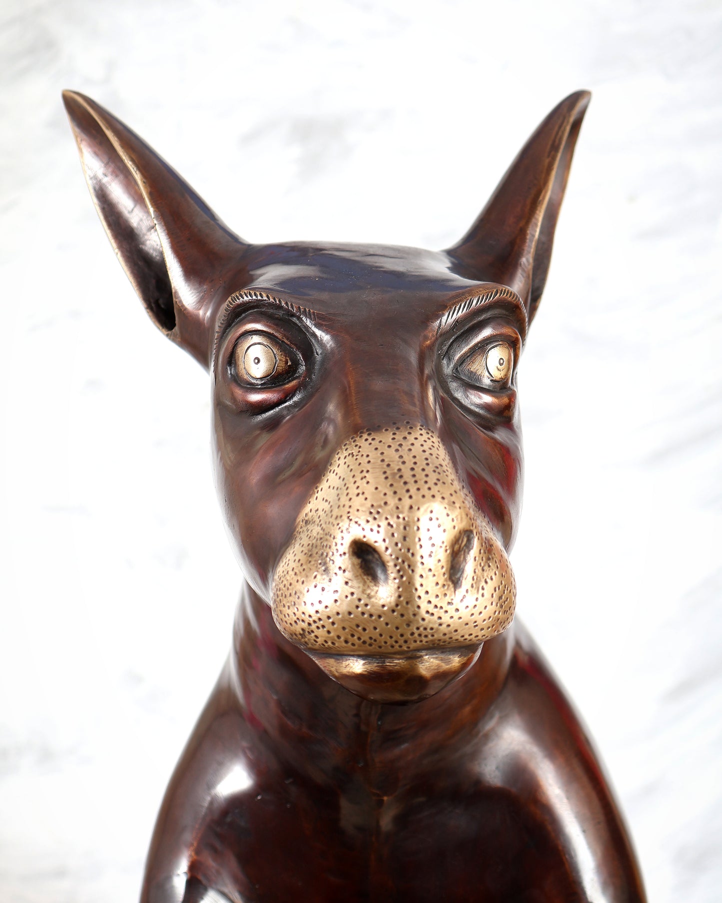 Brass Large Kangaroo with Baby Joey Sculpture – Handcrafted Wildlife Masterpiece (34 Inches)