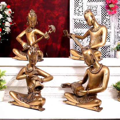 Brass Set of 4 Tansen Musicians – 18 Inch