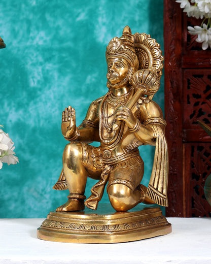 Pure Brass Lord Hanuman Statue 12 inch enhanced carvings