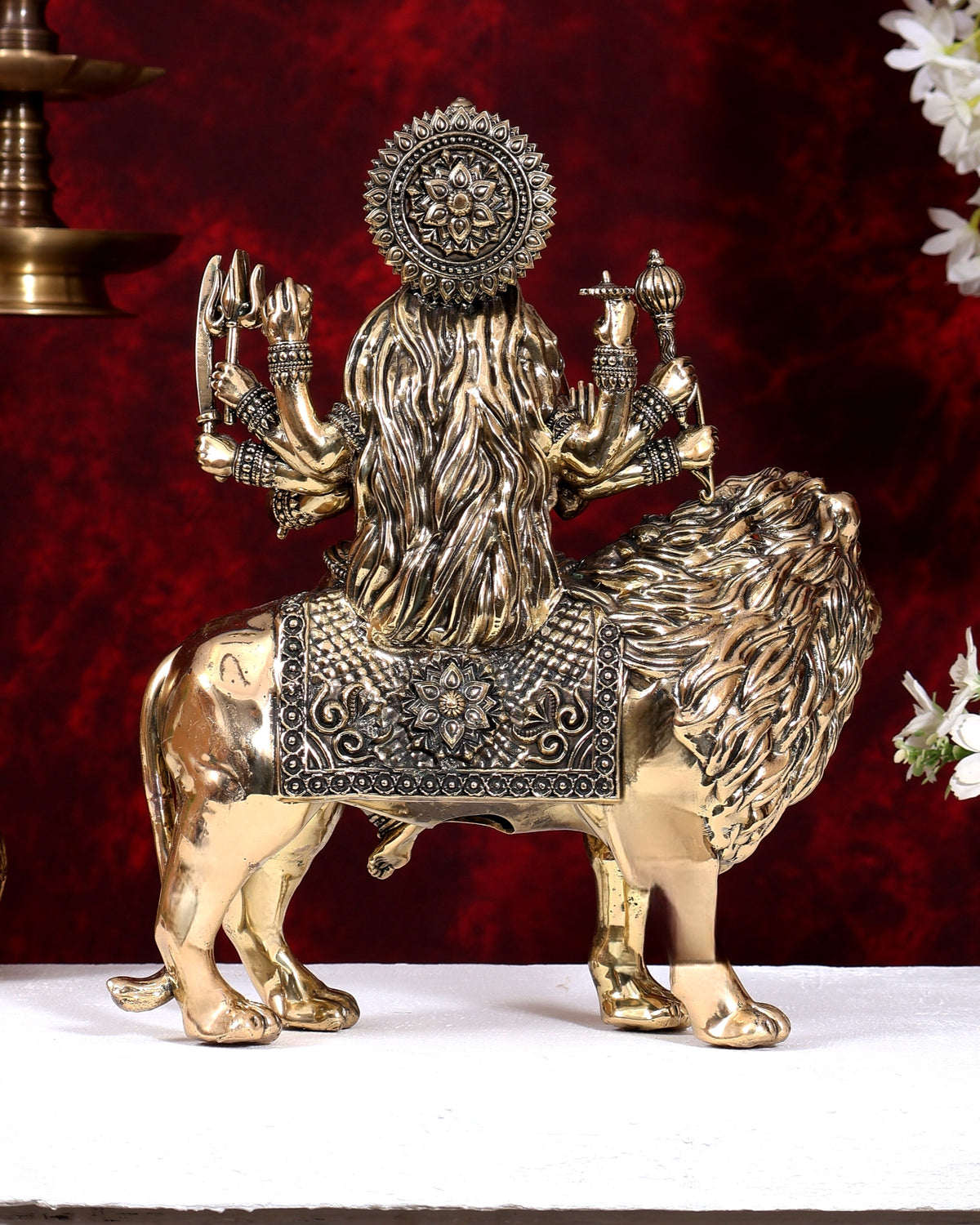 Superfine Brass Durga ambe Mata Idol 12 inch
