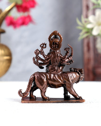 Pure Copper Goddess Durga Solid Idol
