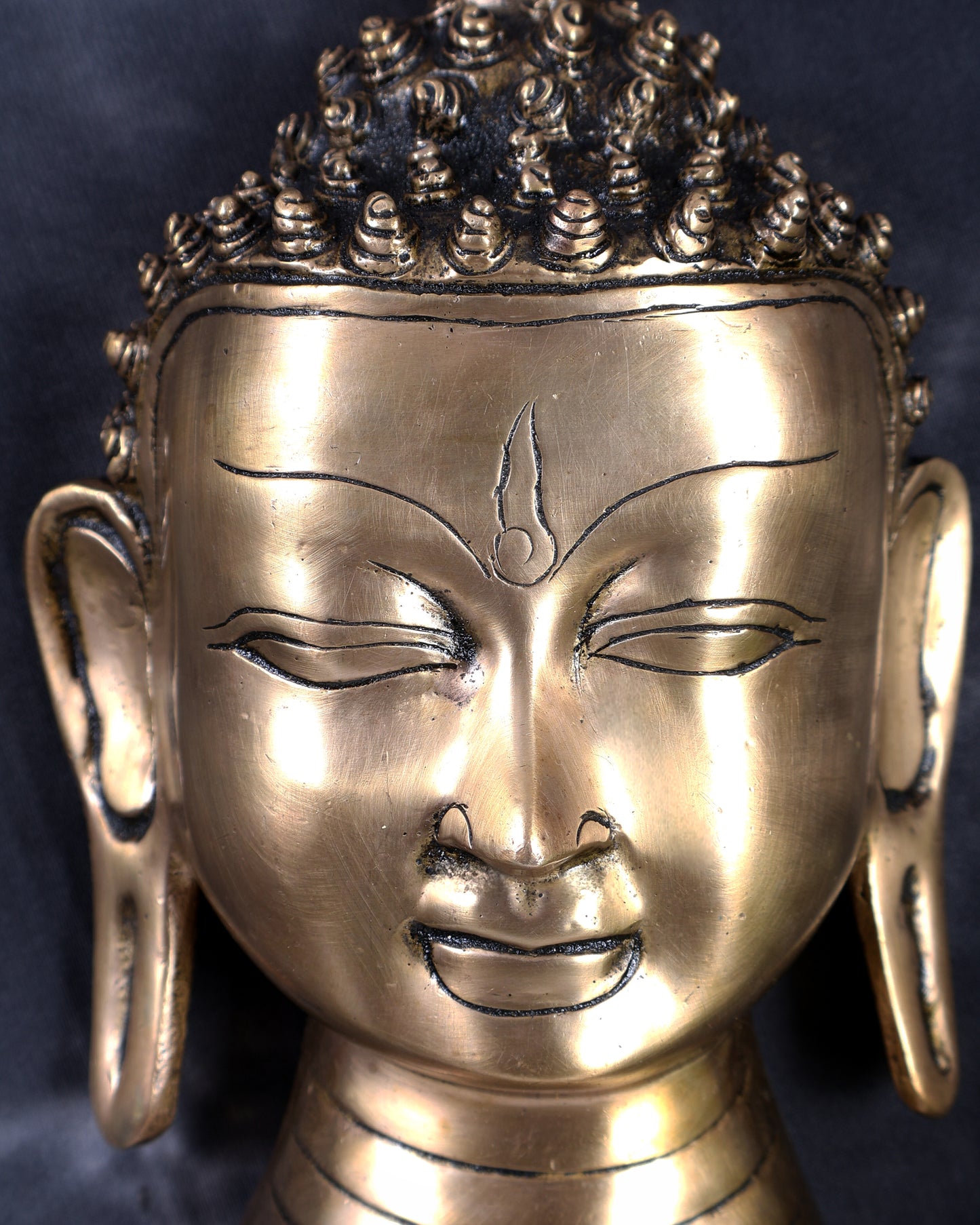 Brass Buddha Face Wall Hanging – Highly Detailed Handcrafted Spiritual Wall Décor 8 inch