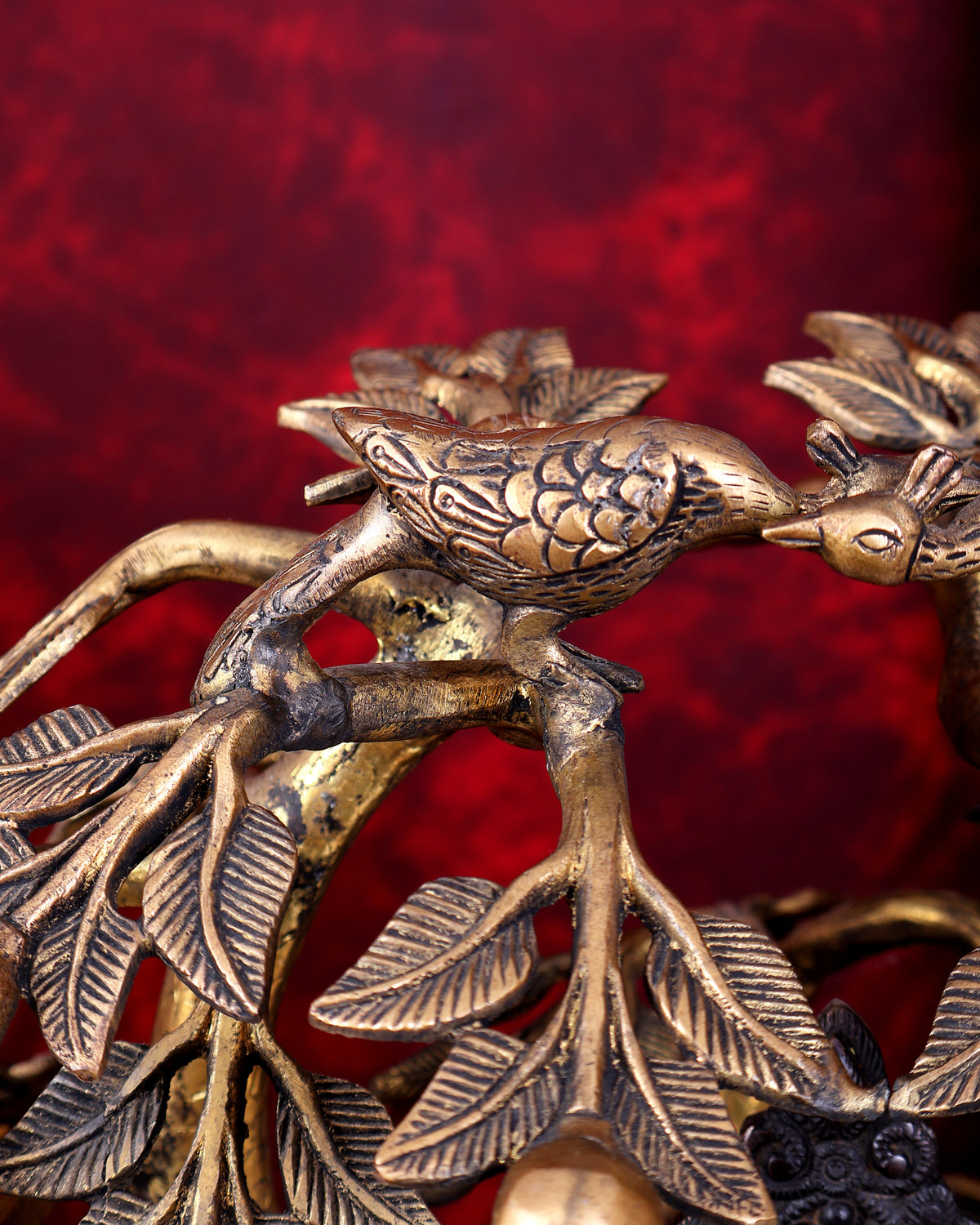 Dual Tone Brass Krishna with Cow Under Large Tree | 22 Inch Statue