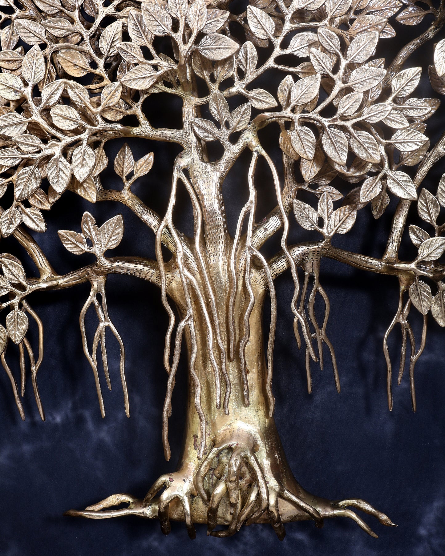 Premium Brass Large Kalpavriksha Tree Wall Hanging | Roots & Birds 28 inch