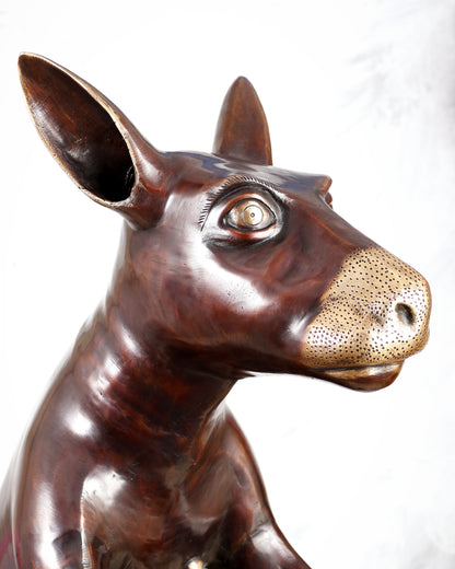Brass Large Kangaroo with Baby Joey Sculpture – Handcrafted Wildlife Masterpiece (34 Inches)