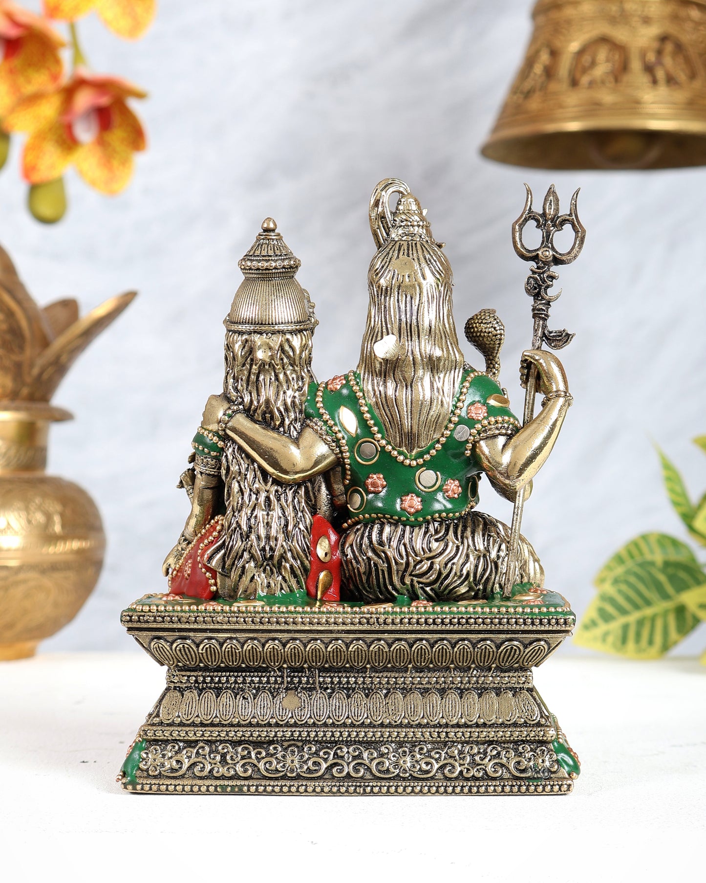 Brass Shiv Parivar Idol – 6" meenakari work