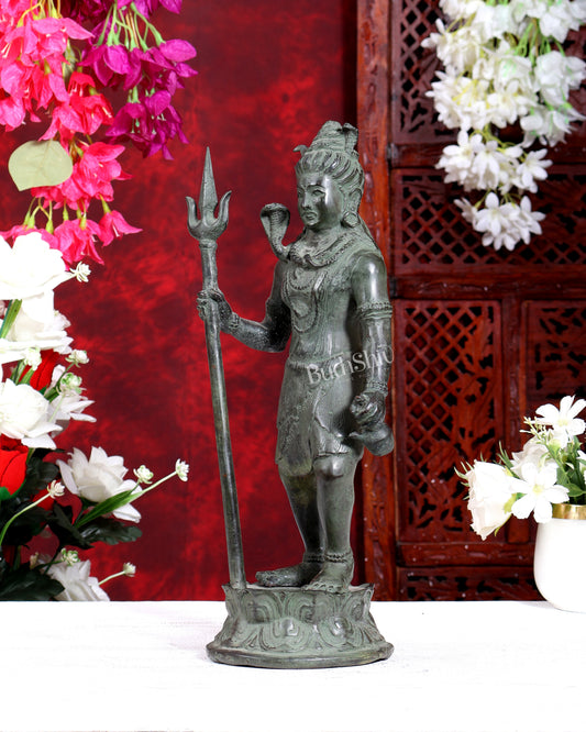 Bronze Standing Lord Shiva Sculpture 13.5 inch