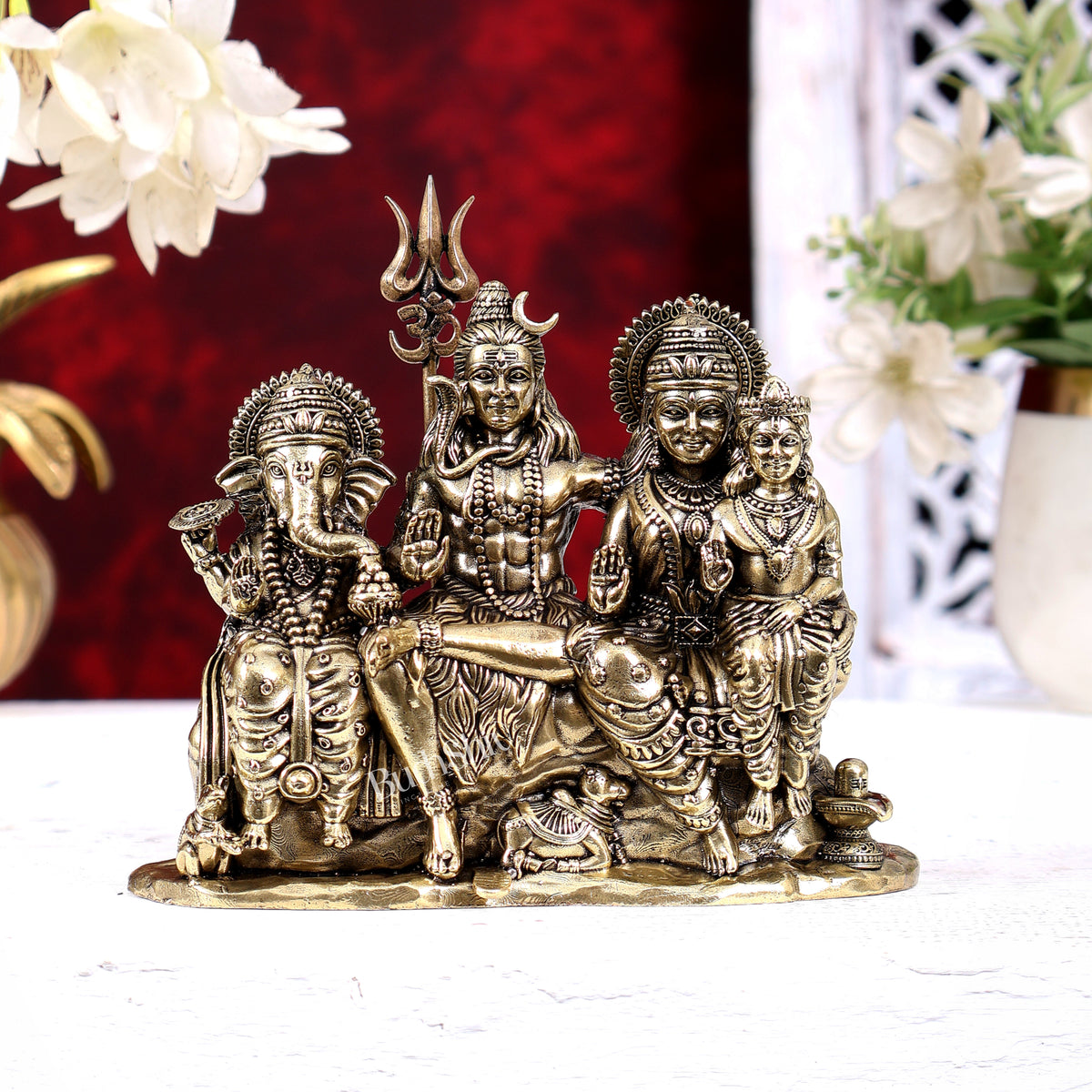 Brass Superfine Shiv Parivar Idol 4 inch