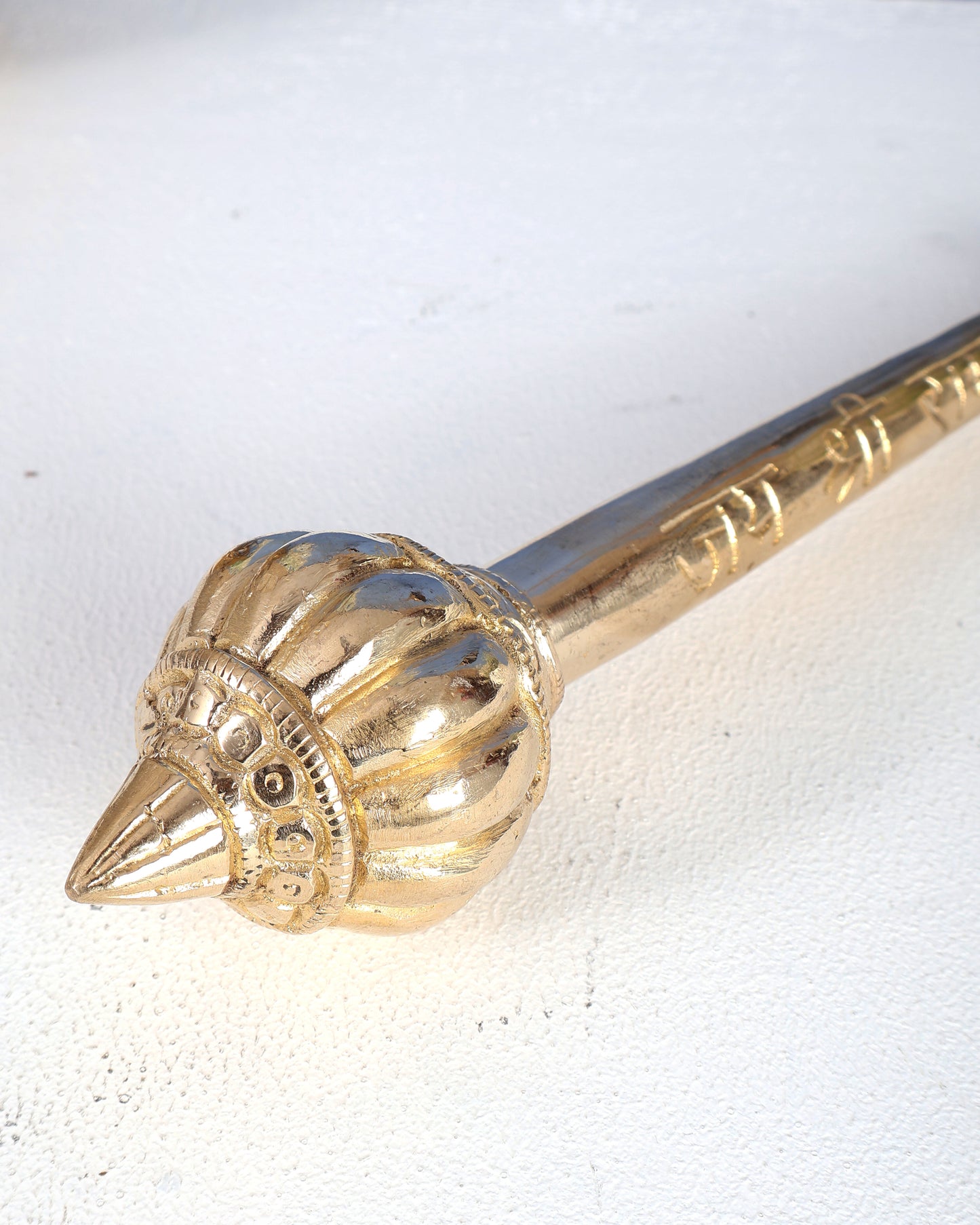 Brass Solid Hanuman Gada – Sacred Mace of Strength & Protection (8 Inches)