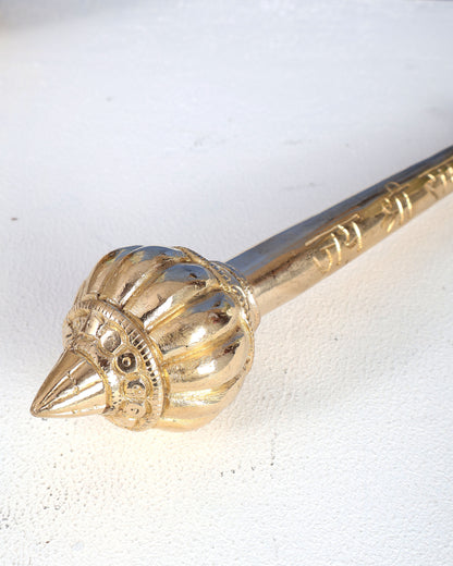 Brass Solid Hanuman Gada – Sacred Mace of Strength & Protection (8 Inches)