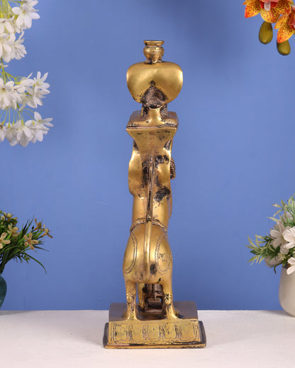 Antique Finish Brass Nandi, Yali & Horse Table Leg – Traditional Handcrafted Furniture Support 15 inch