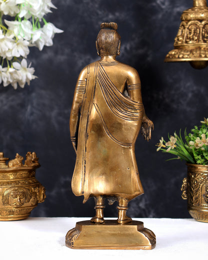 Gandhara Style Standing Buddha – Varada Mudra Sculpture 11 inch antique tone