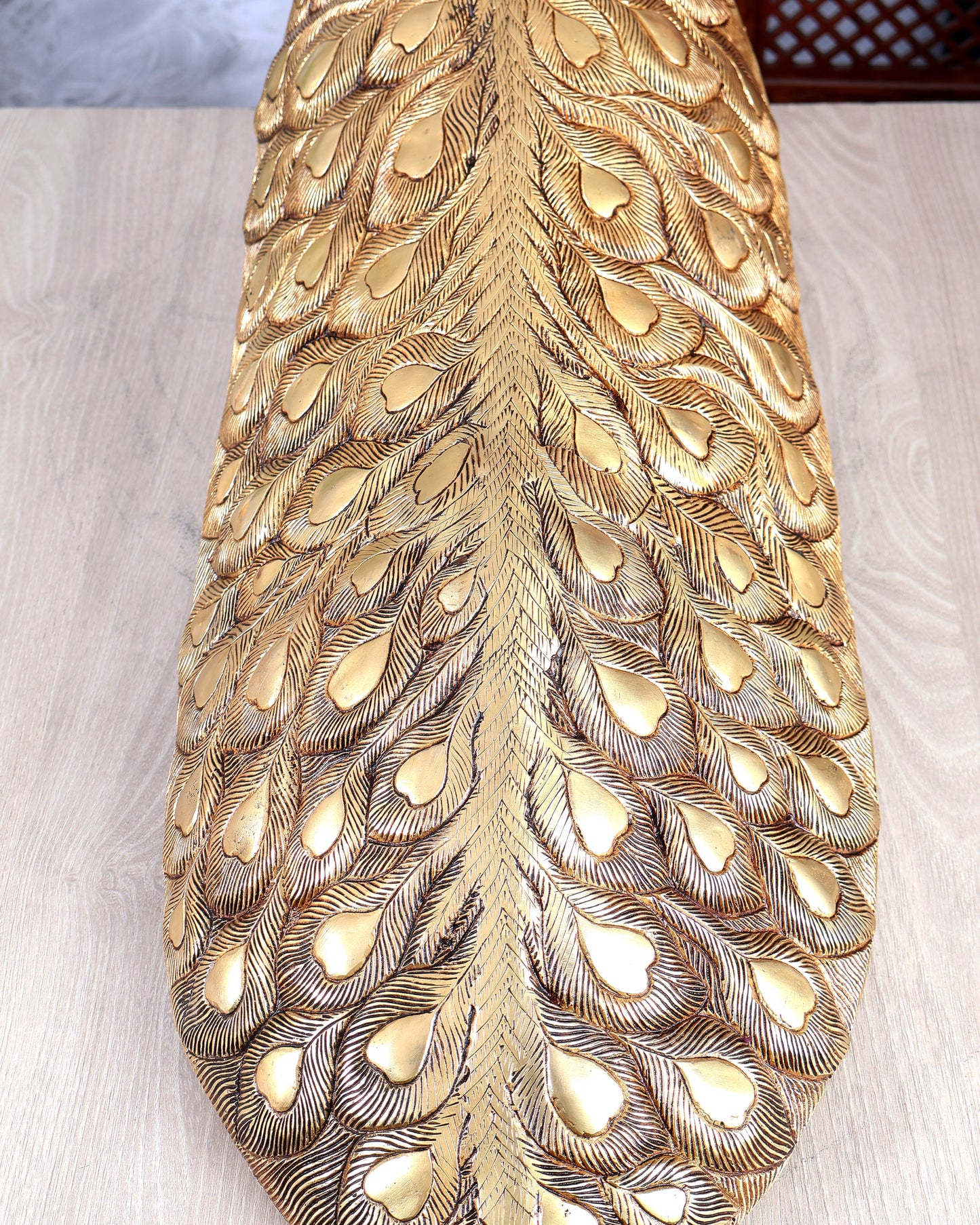 Brass Large Peacock Showpiece Sculpture – Majestic Handcrafted Decorative Masterpiece 29 inch