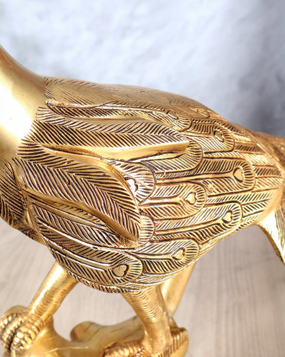 Brass Large Peacock Showpiece Sculpture – Majestic Handcrafted Decorative Masterpiece 29 inch