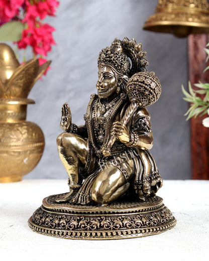 Brass superfine Hanuman 6 inch intricate