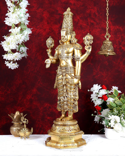 Pure Brass Tirupati Balaji Idol 33 inch tall