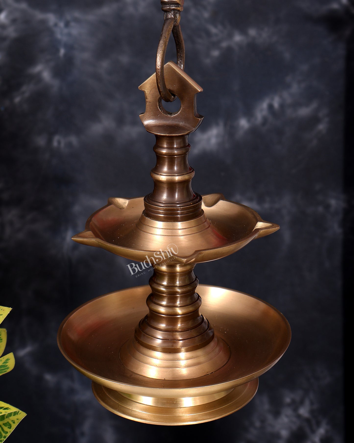Brass Kerala Hanging Lamp — Double Layer